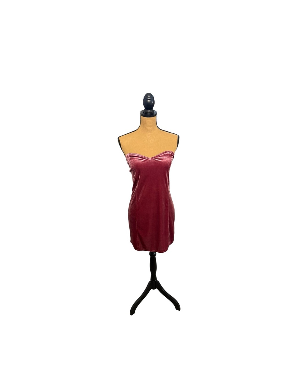 Light Before Dark Velvet Mini Dress L Strapless Sweetheart Y2K Burgundy NWT